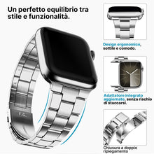 Carica l'immagine nel visualizzatore di Gallery, Fullmosa Cinturino per Apple Watch SE3 40mm 41mm 38mm Acciaio Inox,Argento