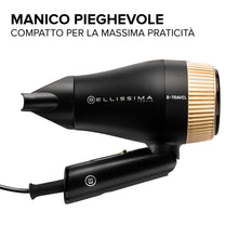 Carica l'immagine nel visualizzatore di Gallery, Bellissima Imetec B-Travel Asciugacapelli da Viaggio, Portatile e Compatto, 1400 Watt, Manico Pieghevole, Concentratore 