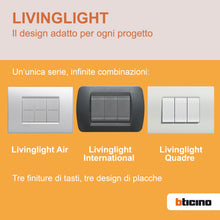 Carica l'immagine nel visualizzatore di Gallery, BTicino SN4001NF Livinglight Interruttore, 1P, 16 A, 1 m, Bianco, 1 Pezzo