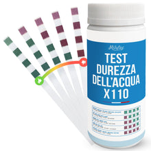 Carica l'immagine nel visualizzatore di Gallery, 110 Strisce Test Durezza Acqua – Kit Analisi Acqua Potabile – Misuratore Calcare per Addolcitore, Acquario, Piscina – Mi