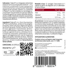 Carica l'immagine nel visualizzatore di Gallery, SiderAL, Integratore alimentare a base di Ferro Sucrosomiale®, Vitamina C e B12 Sucrosomiale®, No Gusto metallico, Alta 