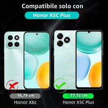 Carica l'immagine nel visualizzatore di Gallery, Cover per Honor X5C Plus Portafoglio Pelle PU Premium, Custodia Scomparti Carte Antiurto Protettiva Case con 1 Vetro Tem