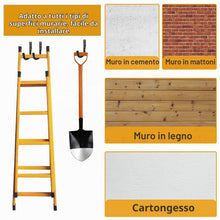 Carica l'immagine nel visualizzatore di Gallery, 6 x Ganci da Muro per Garage, Ganci da Parete Nero, Gancio a J per Garage