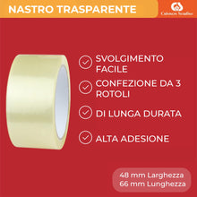 Carica l'immagine nel visualizzatore di Gallery, Crimson Starfish Nastro Adesivo Trasparente 3 Rotoli Da 48mm x 66m Nastro Adesivo Pacchi Trasparente | Nastro Imballaggi