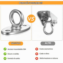 Carica l'immagine nel visualizzatore di Gallery, Ganci ad Occhiello Acciaio Inox per Soffitto e Pareti