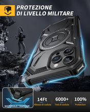 Carica l'immagine nel visualizzatore di Gallery, Lanhiem Cover per iPhone 12 Pro Max, 14FT Antiurto, 360° Supporto, Nero