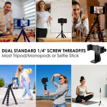 Carica l'immagine nel visualizzatore di Gallery, Adattatore Cellulare per Treppiede Smartphone, Smartphone Con Treppiede Girevole a 360°, Selfie Stick Monopiede, Porta C