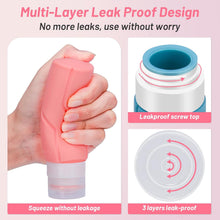 Carica l'immagine nel visualizzatore di Gallery, Alyvisun 4 Pezzi Flaconi da Viaggio in Silicone, [Ricaricabili &amp; Anti-Perdita] Contenitori Viaggio Liquidi, Boccette da Viaggio 100ml per Shampoo, Lozione, Cosmetici