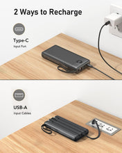 Carica l'immagine nel visualizzatore di Gallery, VEEKTOMX Power Bank 20000mAh Powerbank con Cavi Integrati, Sicuro in Aereo