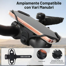 Carica l'immagine nel visualizzatore di Gallery, Porta Cellulare Bici, Supporto Smartphone Bici in Silicone, Supporto Telefono Bicicletta, Manubrio Anti-Vibrazione Unive