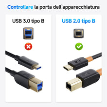 Carica l'immagine nel visualizzatore di Gallery, Cable Matters Cavo Stampante USB C (Cavo USB C a USB B, Cavo USB B a USB C) in Nero 2m