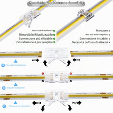 Carica l'immagine nel visualizzatore di Gallery, COB LED Strisce Connettori per 2pin 8mm Striscia COB, 4 Connettori Intermedi Trasparenti, 2 a forma di L, 1 a Forma di T