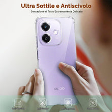 Carica l'immagine nel visualizzatore di Gallery, Cover per Oppo A40 / Oppo A40M / Oppo A60 5Gcon 2 pezzi in vetro temperato, custodia in silicone TPU trasparente morbido