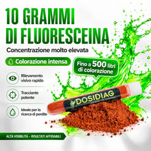 Carica l'immagine nel visualizzatore di Gallery, Fluoresceina DOSIDIAG - Colorante Tracciante Intenso per Rilevamento Perdite: Piscina, SPA, Impianti Idraulici, Tetti, A