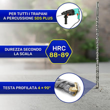 Carica l'immagine nel visualizzatore di Gallery, Punta Trapano Muro SDS Plus Ø10x310 mm in Acciaio e Carburo di Tungsteno