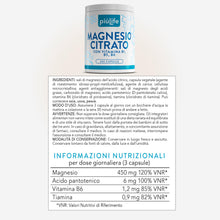 Carica l'immagine nel visualizzatore di Gallery, Magnesio Citrato PiùLife con Vitamine B1 B5 B6, 240 Capsule