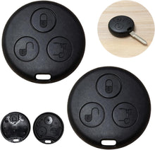 Carica l'immagine nel visualizzatore di Gallery, Guscio Chiave Smart Fortwo 3 Tasti ABS Nero 2 Pezzi Ricambio
