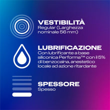 Carica l'immagine nel visualizzatore di Gallery, Durex Sync, Preservativi Ritardanti per Lui e con Rilievi e Nervature per Lei, 10 Profilattici con Lubrificante a Lunga 