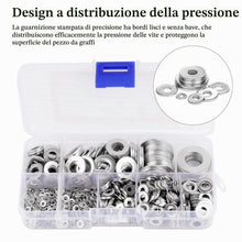 Carica l'immagine nel visualizzatore di Gallery, 800 PzRondelle Acciaio Inox, Rondelle Alzaporta, Rondella Piatta Metaliche per Viti, Assortimento di Rondelle Piatte per