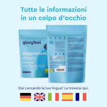 Carica l'immagine nel visualizzatore di Gallery, Magnesio Citrato in Polvere 600g - Per Muscoli, Nervi ed Equilibrio Elettrolitico* - Magnesio Elementare Ideale per Spor
