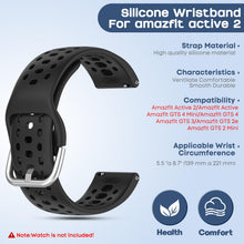 Carica l'immagine nel visualizzatore di Gallery, Cinturino per Amazfit Active 2/Active/Garmin Vivoactive 5/Amazfit GTS/GTS 2/2 Mini, 20mm Regolabile Sportiva Cinturino i