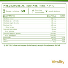 Carica l'immagine nel visualizzatore di Gallery, Prosta Pro High Dose. Complesso di capsule per la prostata con 600 mg di estratto di zucca, vitamina B6, zinco e selenio