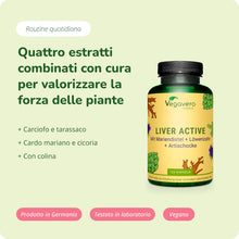 Carica l'immagine nel visualizzatore di Gallery, Detox FEGATO Vegavero® | Cardo Mariano, Carciofo, Tarassaco, Cicoria e Colina | Depurante + Disintossicante | Con Silima