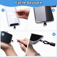 Carica l'immagine nel visualizzatore di Gallery, Cordino Retrattile per Cellulare con Gancio e Patch Antiscivolo, Laccetto Regolabile e Sicuro per Telefono, Ideale per S
