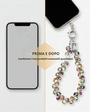 Carica l'immagine nel visualizzatore di Gallery, 1 Pezzo cordino per cellulare da polso con perline di cristallo, con linguetta di sicurezza, cordino per cellulare perli