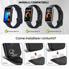 Carica l'immagine nel visualizzatore di Gallery, 3 PCS Cinturini Compatibile con Huawei Band 8/9 / 10 Cinturino di Ricambio per Orologio Intelligente, Braccialetto Sport