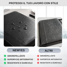 Carica l'immagine nel visualizzatore di Gallery, NEWYES Cartellina di conferenze Zipper in PU cuoio, A4, Regalo Uomo &amp; Regalo Donna, Cartella di documenti da viaggio, Portafoglio portafoglio da viaggio, Cartella organizer personale Agend, Nero