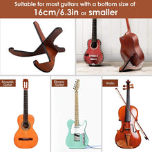Carica l'immagine nel visualizzatore di Gallery, CAHAYA Stand Chitarra Supporto Pieghevole in Legno per Chitarra Acustica Classica Basso a Forma X Anti-Scivoloso NUOVO V