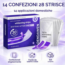 Carica l'immagine nel visualizzatore di Gallery, DENDAWEN Strisce Sbiancanti Denti Viola, 28 Strisce (14 Trattamenti), Senza Perossido, Correttore dei Toni Gialli, 30 Mi