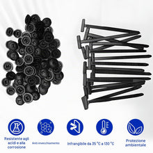 Carica l'immagine nel visualizzatore di Gallery, VEGCOO 100 Pezzi Nylon Universal Cable Tie Buckle, Fascette Stringicavo Autobloccanti Resistenti, Multipurpose Plastic C