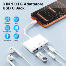 Carica l'immagine nel visualizzatore di Gallery, 3 in 1 Adattatore USB C Jack 3.5 mm con Adattatore per Charger 60W OTG