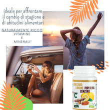 Carica l'immagine nel visualizzatore di Gallery, Curcuma Piperina e Vitamina C plus Limone e Zenzero. Dose Forte di Curcuma 5000 mg e Vitamina C + Piperina + Zenzero 130