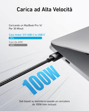 Carica l'immagine nel visualizzatore di Gallery, Anker 100W Cavo USB C, [1,8m] Cavo USB Type-C, Nylon Resistente