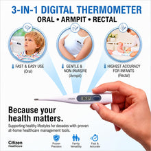 Carica l'immagine nel visualizzatore di Gallery, Citizen CTA303 Termometro Digitale Febbre per Neonato, Bambino, Adulto