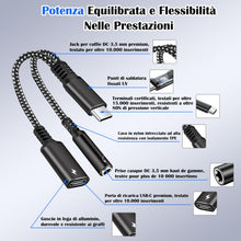Carica l'immagine nel visualizzatore di Gallery, 2 in 1 Adattatore per Cuffie USB C e Ricarica, Jack da 3,5mm Type C Supporta PD 60W Ricarica Rapida &amp; Audio, Adaptateur 
