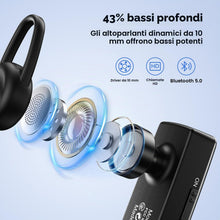Carica l'immagine nel visualizzatore di Gallery, New Bee Auricolare Bluetooth V5.0, Auricolare Bluetooth Singolo, Nero