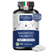 Carica l'immagine nel visualizzatore di Gallery, Magnesio Taurato, 180 Capsule - 2750 mg per dose (240 mg di Magnesio Elementare) - Per Muscoli e Sistema Nervoso* - Form