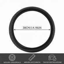 Carica l'immagine nel visualizzatore di Gallery, Coprivolante Auto Universale in Pelle Elastica, Copri Volante per Auto Antiscivolo e Traspirante, Accessori Interni per 