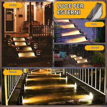 Carica l'immagine nel visualizzatore di Gallery, Flintronic 4 Pezzi Luci Solari per Esterni Scale, Gradini Impermeabili IP65, Recinzione, Cortile, Percorso, Patio