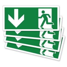 Carica l'immagine nel visualizzatore di Gallery, pubblimania 4 Pezzi Uscita di Emergenza in Basso PVC Adesivo Resistente per Esterno e Interno (Cm 29x13) (4 Uscita in Ba