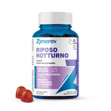 Carica l'immagine nel visualizzatore di Gallery, Zymerex RIPOSO NOTTURNO Gummies | 60 gommose | Rapido addormentamento | 1mg di Melatonina | Buon sonno | Jet leg | Integ
