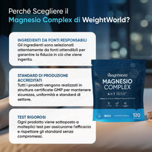 Carica l'immagine nel visualizzatore di Gallery, Magnesio Completo 4 in 1, 400mg Forma Elementare, 120 Capsule Vegane
