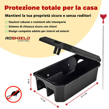 Carica l'immagine nel visualizzatore di Gallery, Roshield 2 X PRO Scatola di Esche e trappole per Topi e ratti|Scatola Killer|Blocchi Anti-Topo per Esterni e Interni|tra
