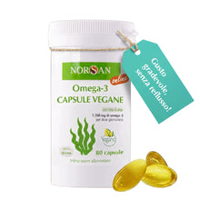 Carica l'immagine nel visualizzatore di Gallery, NORSAN Omega 3 Vegan Capsule 80 pezzi – 1.700 mg di Omega 3 vegetale per dose giornaliera – Omega 3 Vegano senza refluss