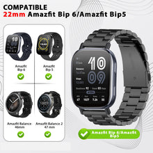 Carica l'immagine nel visualizzatore di Gallery, 22mm Metallo Cinturino Compatibile con Redmi Watch 5 Active/5 Lite/Amazfit Bip 6/Bip 5/Amazfit Balance/Balance 2, Cintur