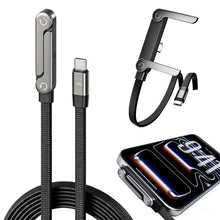 Carica l'immagine nel visualizzatore di Gallery, Kuulaa 1.5m Cavo di ricarica rapida USB C 240 W con supporto pieghevole per cellulare, cavo dati da USB C a C ad angolo 